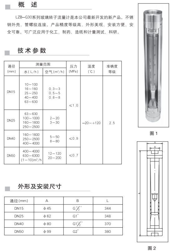 G30S-15W卡箍連接玻璃轉(zhuǎn)子流量計(jì)，快裝式玻璃管浮子流量計(jì)